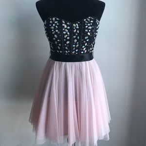 Pink and Black Bedazzled Dress